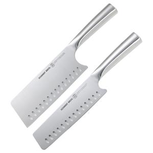 Набор столовых приборов «Тесак и накири» от братьев Шмидт, 2 предмета, с лезвиями из немецкой нержавеющей стали Schmidt Brothers Cutlery