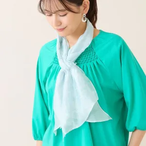 Палантин из вискозного шелка с квадратным узором Lobjie, цвет Blue