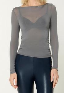 Блуза NUR DIE X KILIAN KERNER LONGSLEEVE ROUNDNECK, Grau/Grey