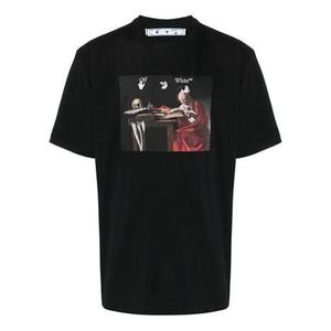 Футболка Off-White Caravaggio Short-Sleeve Over Tee 'Black/Red', черный
