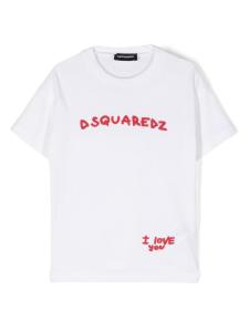 Dsquared2 футболка с вышитым логотипом, белый