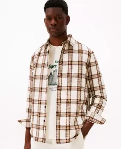 Мужская утепленная оверсайт рубашка свободного кроя Tommy Hilfiger, коричневый