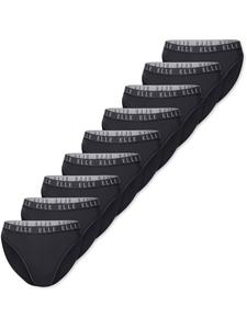 ELLE Трусики 'High Leg Logo' в черном цвете