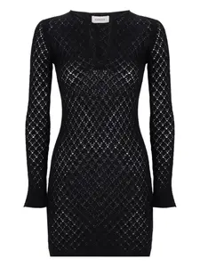 Платье мини рыхлой вязки с V-образным вырезом Laneus, черный