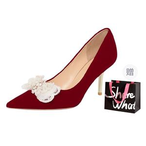 BIGTREE Туфли на тонком каблуке, женские, красные