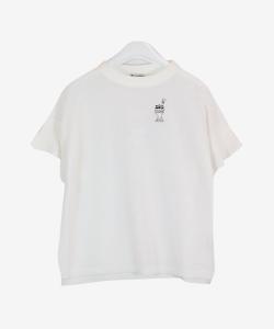 Вязаный пуловер из смесовой льняной ткани с оборками на рукавах.