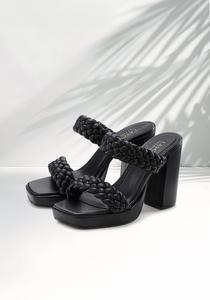 LASCANA Женские Плетеные Босоножки на каблуке, черный