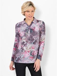 Рубашка-поло каменно-серого цвета с принтом античной розы WITT WEIDEN