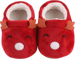 Generic Малышковые красные ботиночки для новорожденных и детей с мягкой подкладкой, теплые домашние тапочки, удобная обувь для девочек и мальчиков, на плоской подошве
