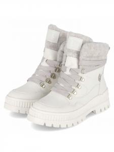 Ботинки на шнуровке белого цвета rieker