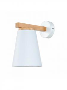 Настенный светильник (Ш)13 х (В)22 см, деревянный, белый