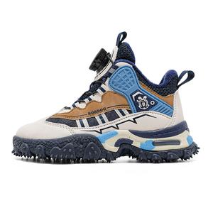 Легкие утепленные повседневные детские кроссовки Kids' с амортизацией BOBDOG, темно-синий/бежевый