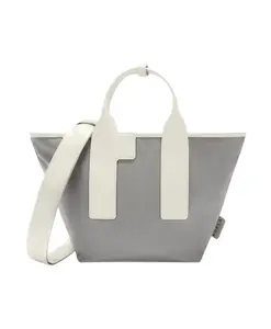 Нейлоновая сумка с кожаными элементами Furla, серый