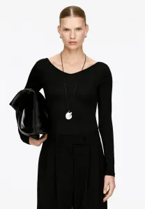 Топ с v-образным вырезом и длинными рукавами Arket, Black