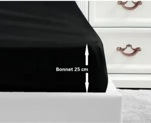 Простыня на резинке Lovely Home, черная, двуспальная кровать, 180 х 200 см LOVELY HOME