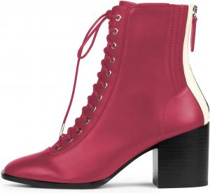 Женские ботильоны FSJ с квадратным носком, шнуровкой, на щиколотке, с массивным каблуком, задней молнией, модные челси, для вечеринок, короткие ботинки, размер 4-15 US, Deep Pink