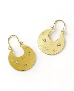 Звездные плоские серьги-кольца Sitara Matr Boomie, brass