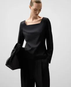 Женский топ-пиджак с квадратным вырезом Adolfo Dominguez, черный