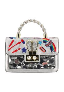 MYMO Сумка 'Pop Eyetheme' в серебристом цвете