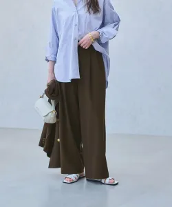 Широкие брюки T/W (можно стирать) United Arrows, цвет Dk Brown