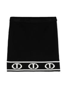 TWINSET Kids юбка мини с логотипом, черный