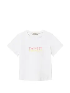Футболка с логотипом Twinset Kids, белый