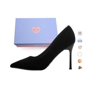 Xingdiman Туфли-лодочки на шпильке из черной замши 8 см с подарочной упаковкой, цвет Black Suede 8CM[Gift Box Set]