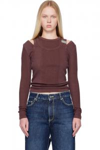 Ребристый вырез, застежка сверху Jean Paul Gaultier, Burgundy