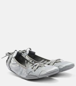 Бирюзовые атласные кеды bilaria Acne Studios, Light Grey