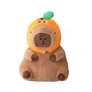 Плюшевая игрушка капибара 30см/40см высота OU DI PIG, оранжевый