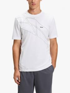 BOSS футболка с геометрическим принтом из хлопковой смеси HUGO BOSS, White