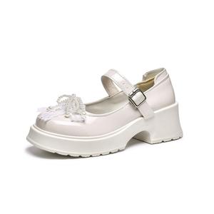 Туфли Мэри Джейн на массивном каблуке, женские, цвета экрю OAON, Ecru