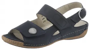Сандалии Waldläufer с ремешком "HELIETT", летняя обувь, босоножки, танкетка, со съемной стелькой, ширина H, синий