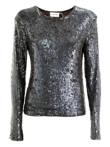 Топ с длинными рукавами и пайетками P.A.R.O.S.H., серый