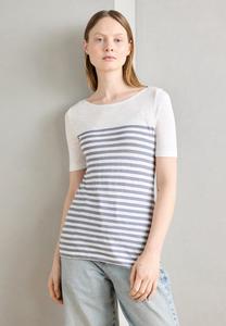 Футболка с принтом SHORT SLEEVE BOAT NECK STRIPED Marc O'Polo, светло-голубой