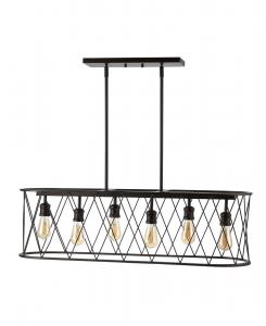 Подвесной светильник Marion с 6 регулируемыми плафонами, выполненный из железа в деревенском стиле, со светодиодной подсветкой и возможностью регулировки яркости Jonathan Y, черный