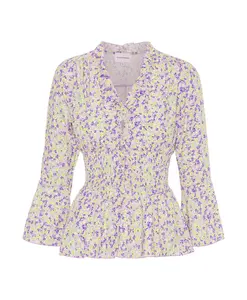 Фиолетово-Желтая блузка с цветочным принтом и рукавами 3/4 Americandreams, мультиколор