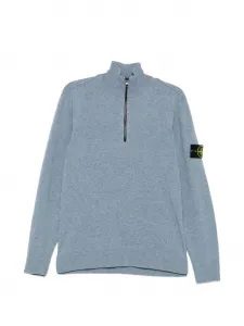 Свитер с воротником на молнии Stone Island, синий