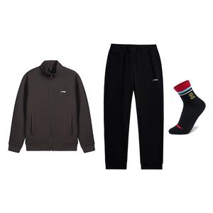 Li Ning Casual Sportswear Men's Li-Ning, obsidian серый top+черный pants (includes socks)