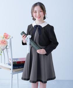 Нарядное платье с воротником и комплект из двух предметов для девочек, весна/лето 2026 Devirock, цвет Charcoal