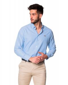 Однотонная мужская оксфордская рубашка голубого цвета Bandera Collection Spagnolo, светло-синий