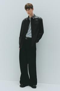 Рубашка с покрытием, стандартного кроя H&M, черный