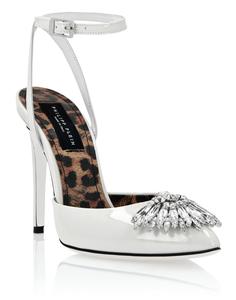 Босоножки Slingback на платформе PHILIPP PLEIN, белый
