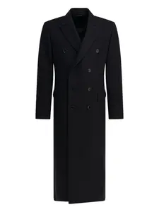 Двубортное пальто с лацканами Tom Ford, черный