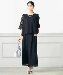 Комплект из кружевной блузки и брюк Avv, цвет Black