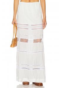 Макси-юбка в пол с кружевными оборками Swf, antique white