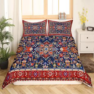 Erosebridal Геометрический бохо комплект постельного белья Bohemian Exotic красный синий ретро индийский цветочный, Multi 24
