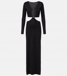 Макси-платье с вырезом Same, Black W/Lurex