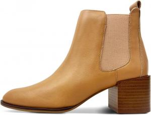 Женские классические эластичные ботинки FOWT Chelsea с широким средним каблуком, круглым носком, для повседневной носки и ходьбы, ботильоны, размер 4-16 US, Peru
