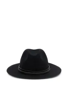 Кожаная шляпа-федора с лентой монили Brunello Cucinelli, серый